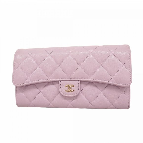 CHANEL Purple Caviar Leather Wallet - Picture 1 of 10